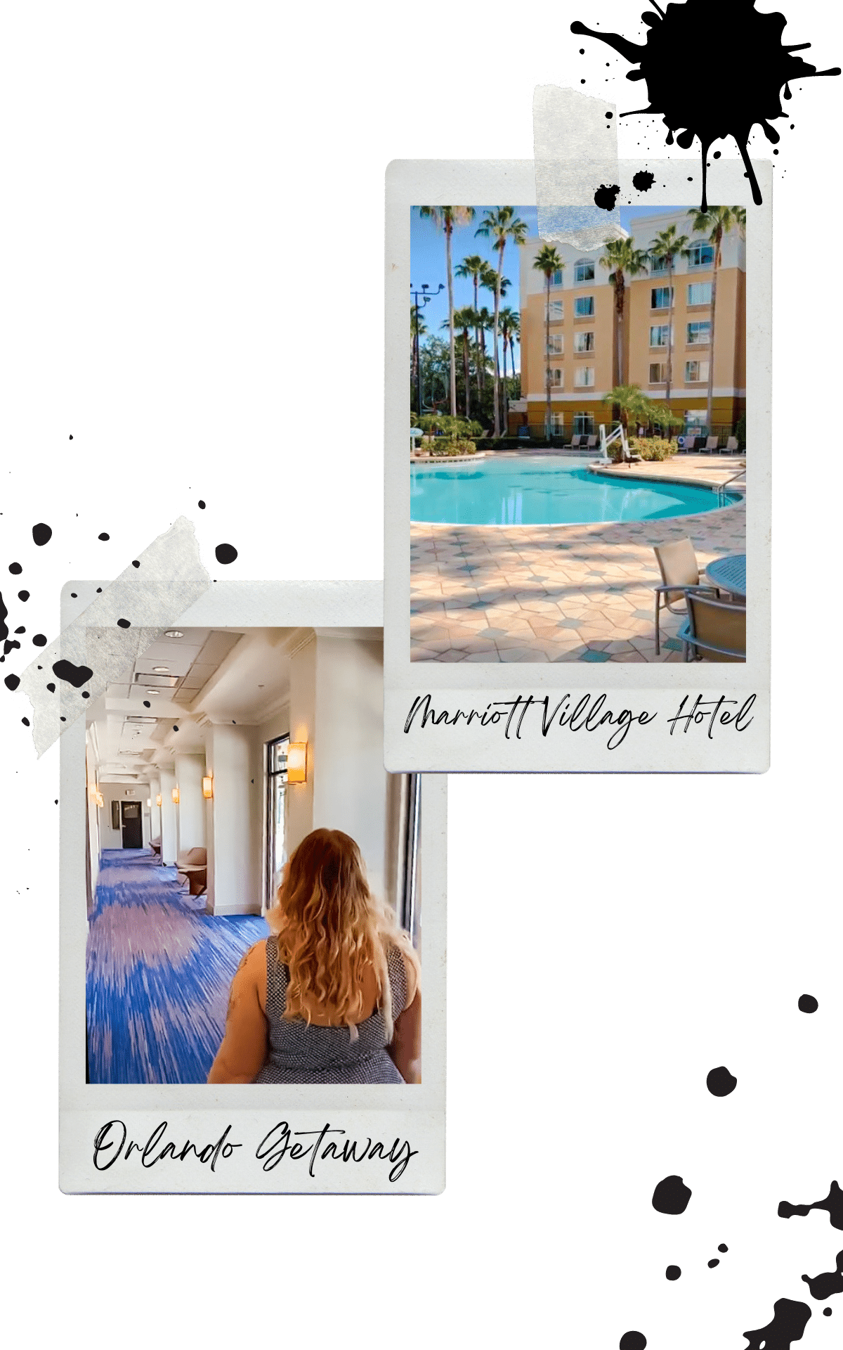 the halls and the pool of the marriott village hotel weekend getaway in orlando fl