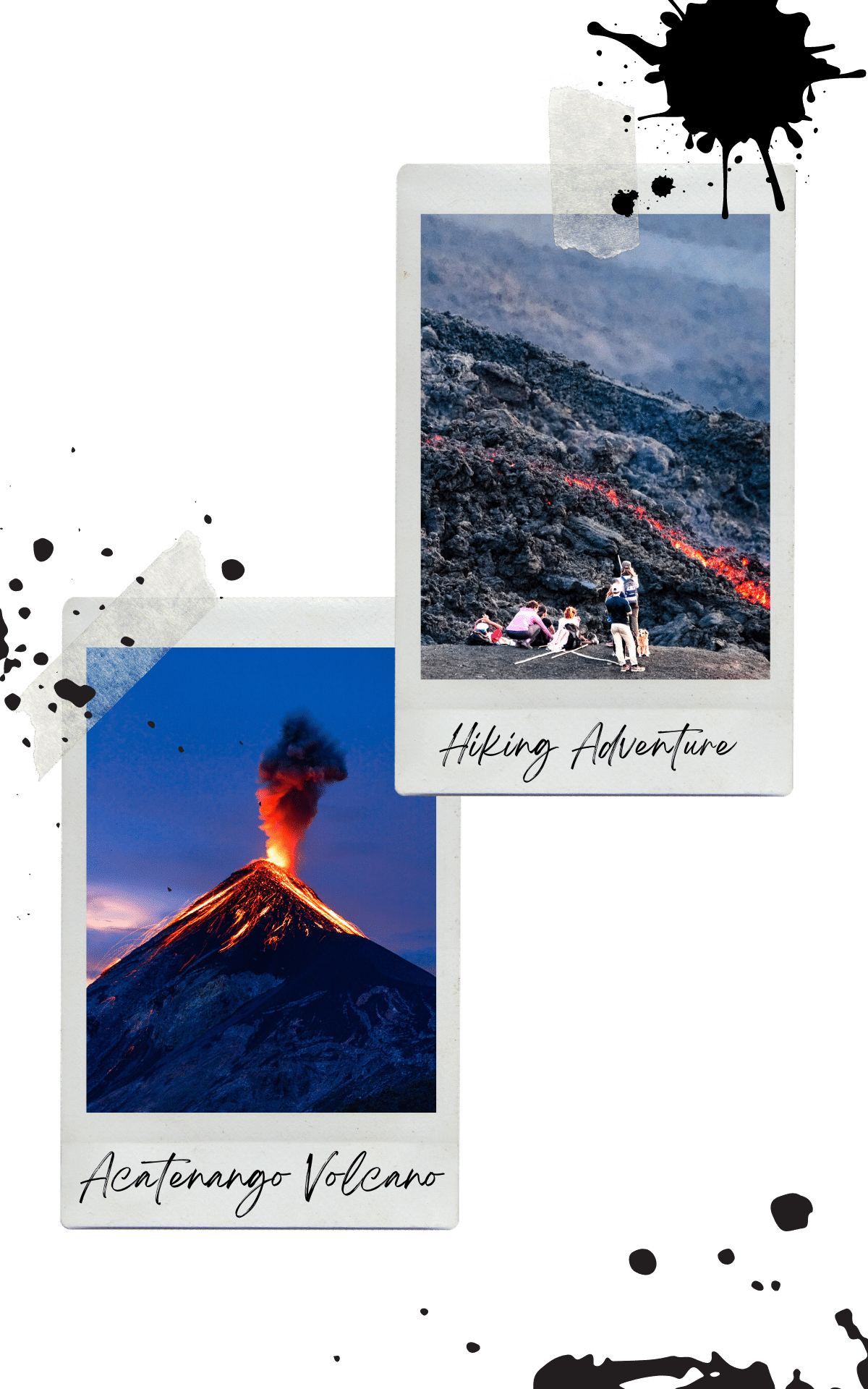 acatenango volcano hike people camping in lava fields day trips from antigua guatemala