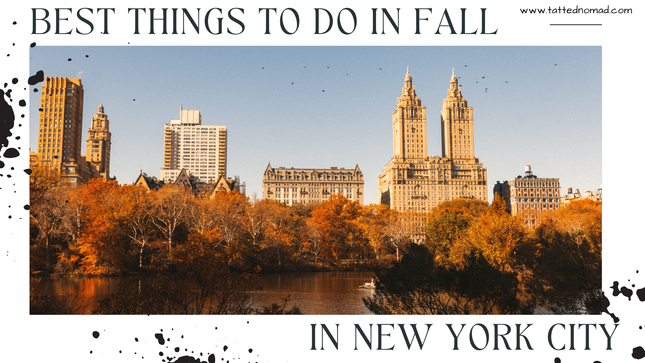 things to do in NYC in fall banner view of buildings and trees from central park autumn foliage