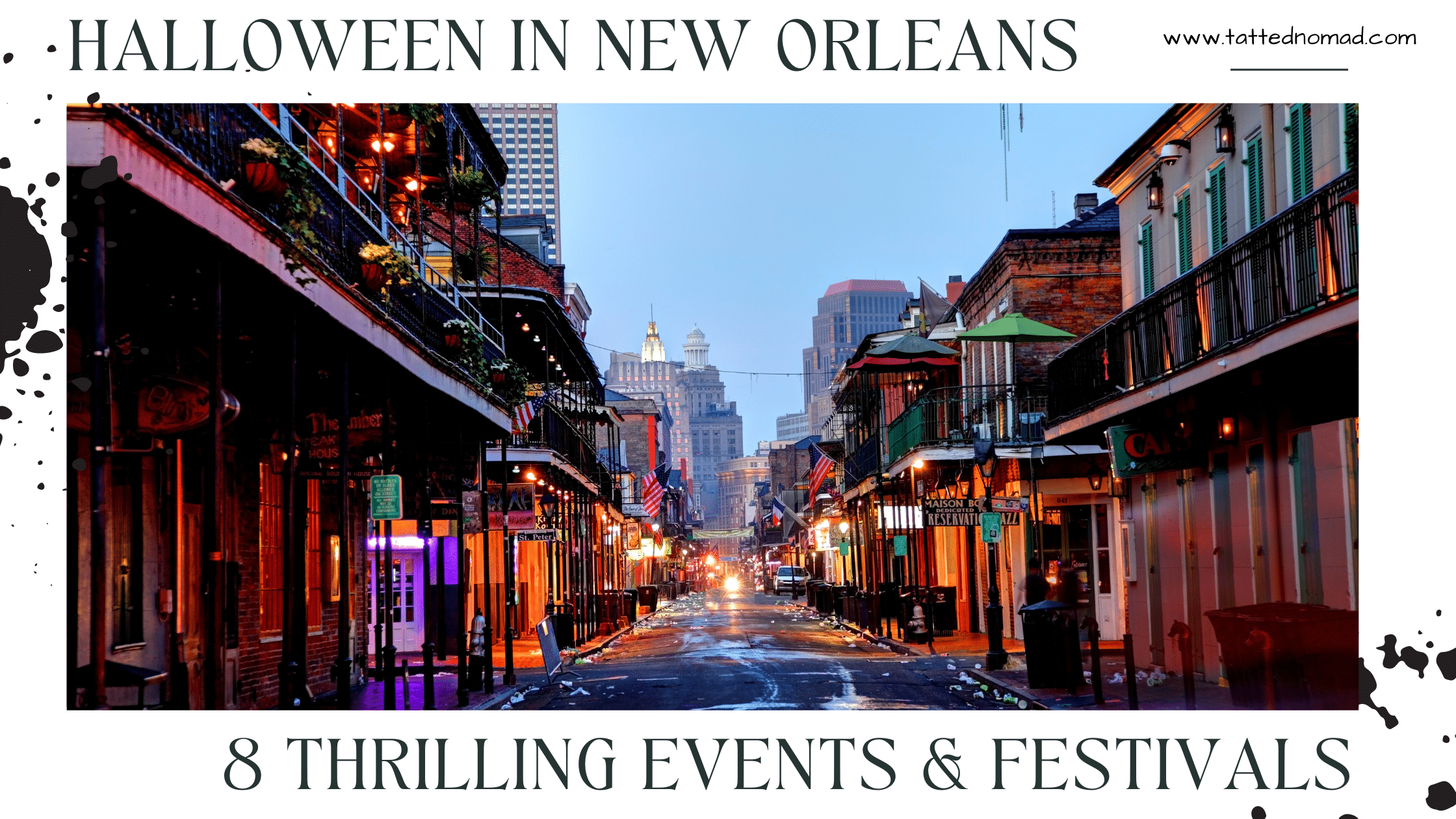 halloween in new orleans banner bourbon street