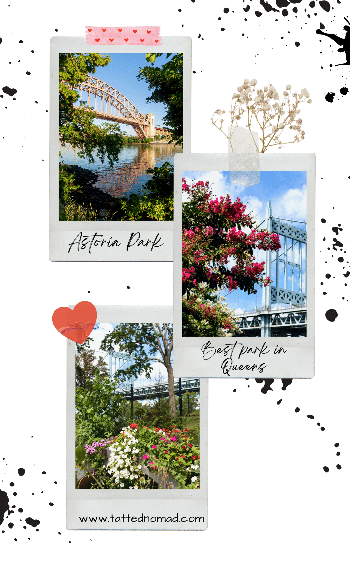 bridges and flowers at astoria park in queens